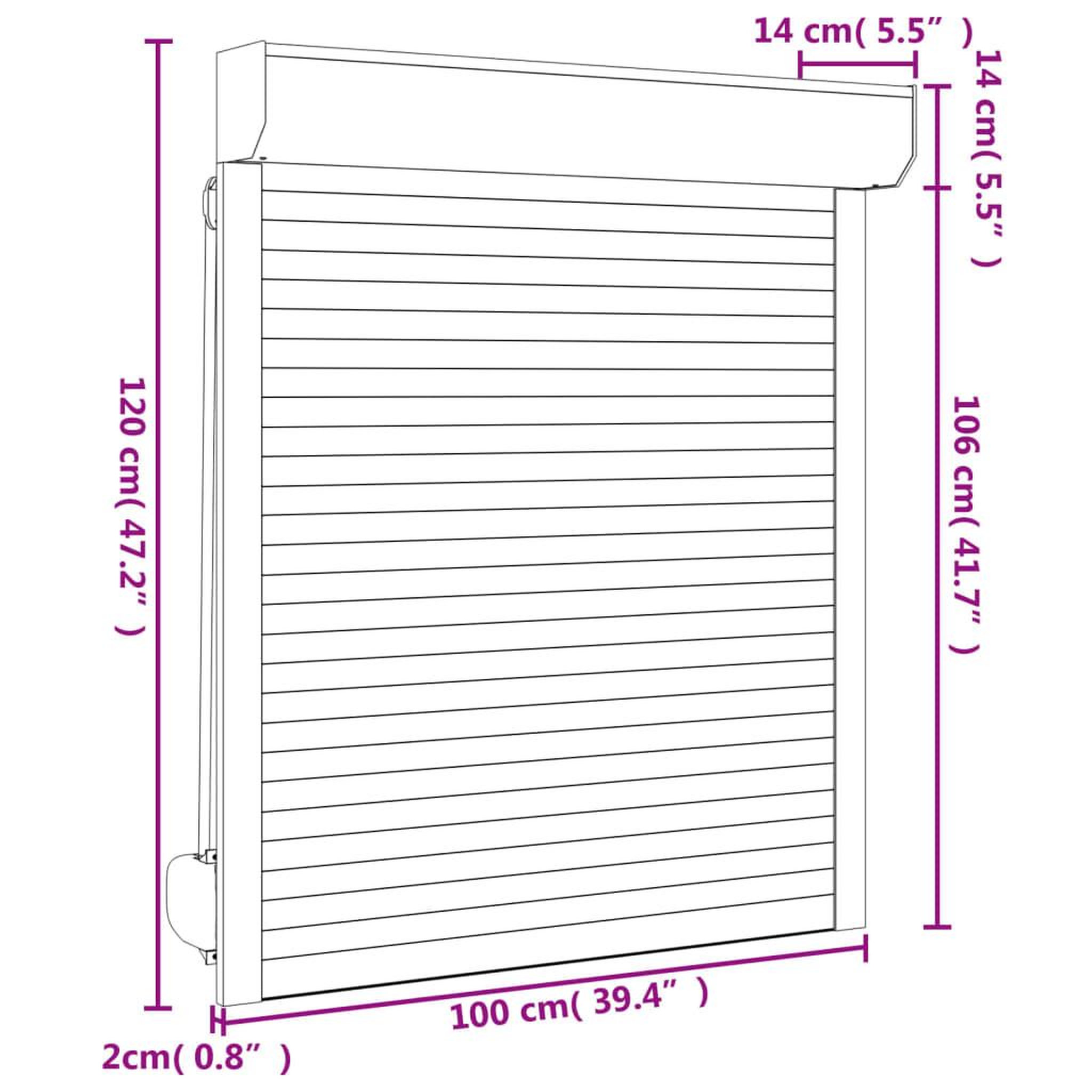 Voir la diapositive 6 : VIDAXL Volet roulant aluminium 100x120 cm anthracite