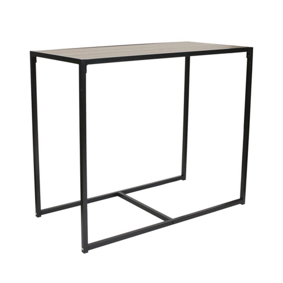 The Home Deco Factory Ensemble table et 2 chaises en MDF et Métal - Noir et Beige