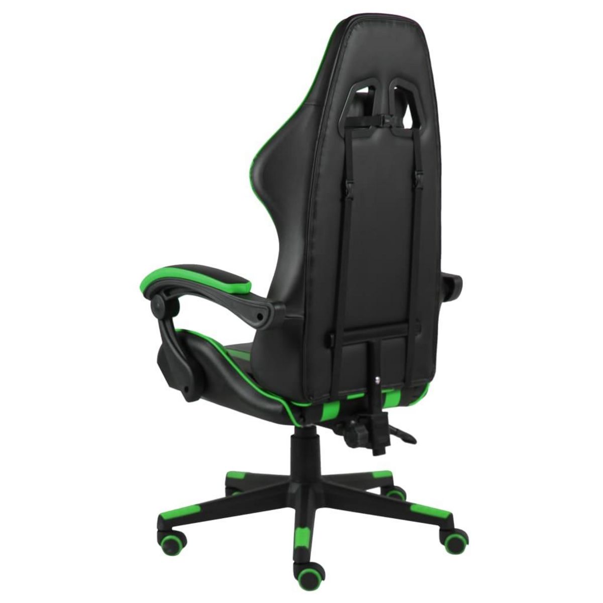 VIDAXL Fauteuil de jeux video Noir et vert Similicuir