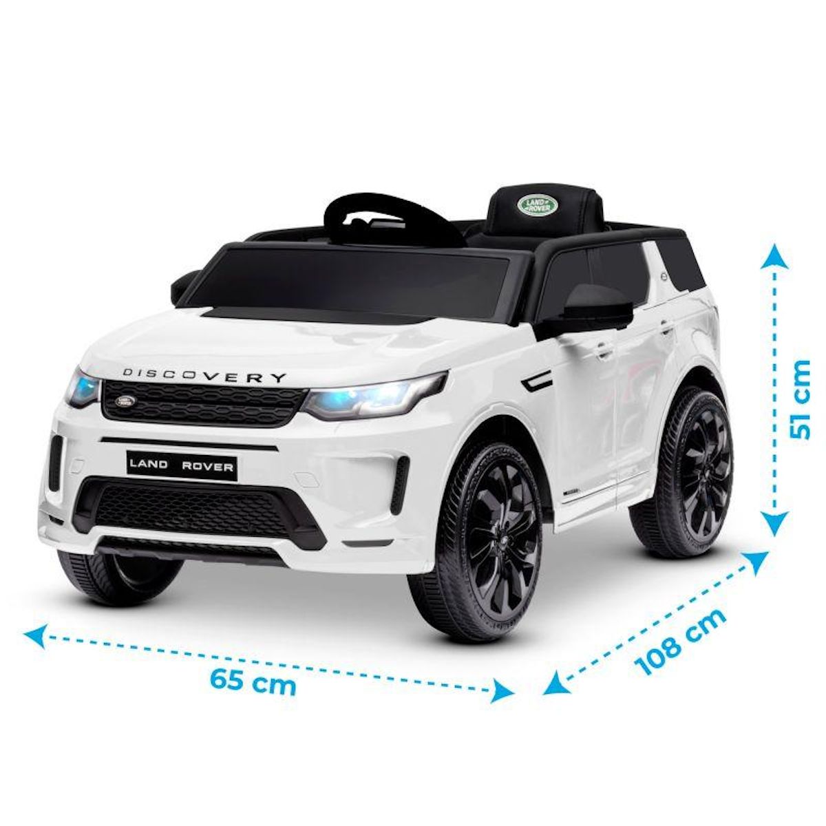 PLAY4FUN Voiture électrique SUV pour enfant Land Rover Discovery 2x 25W - marche AV/AR, Phares et Système audio