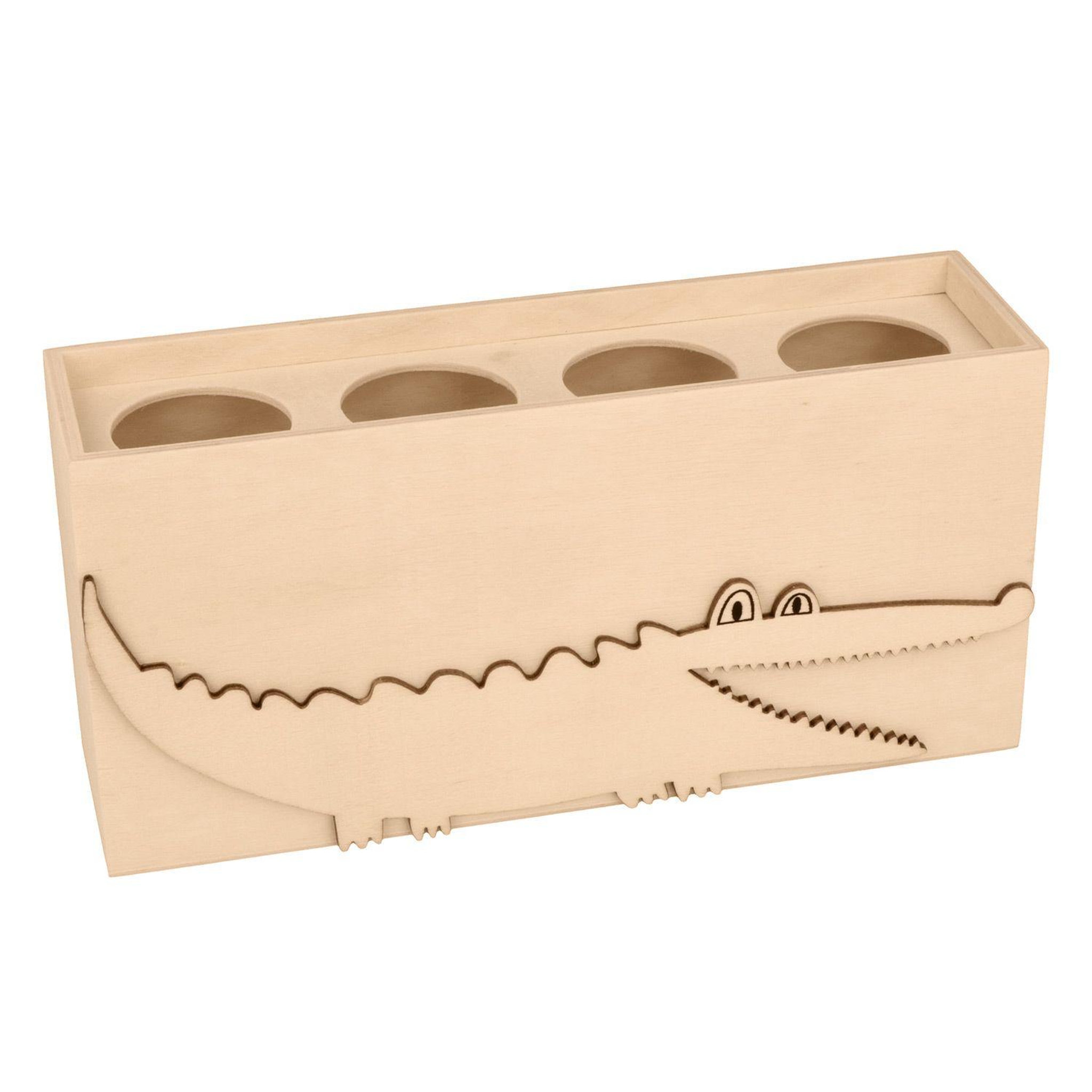 Voir la diapositive 3 : Artemio Pot à crayon crocodile en bois