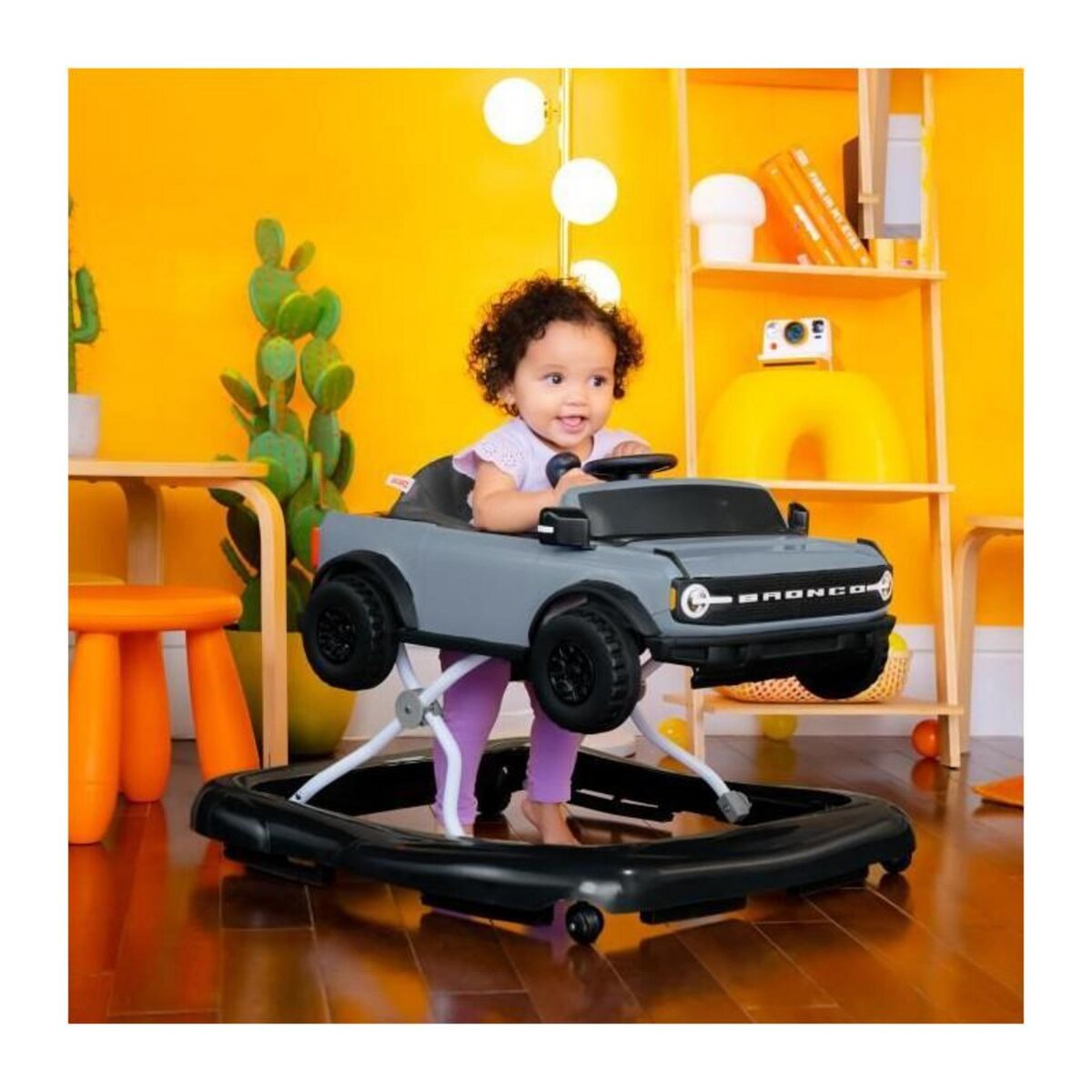 Bright Starts BRIGHT STARTS Trotteur et centre d'activités Ford Bronco 4-en-1, jouet de volant interactif et amovible, gris, a partir de 6 mo