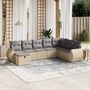 Voir la diapositive 1 : VIDAXL Salon de jardin avec coussins 8pcs melange beige resine tressee