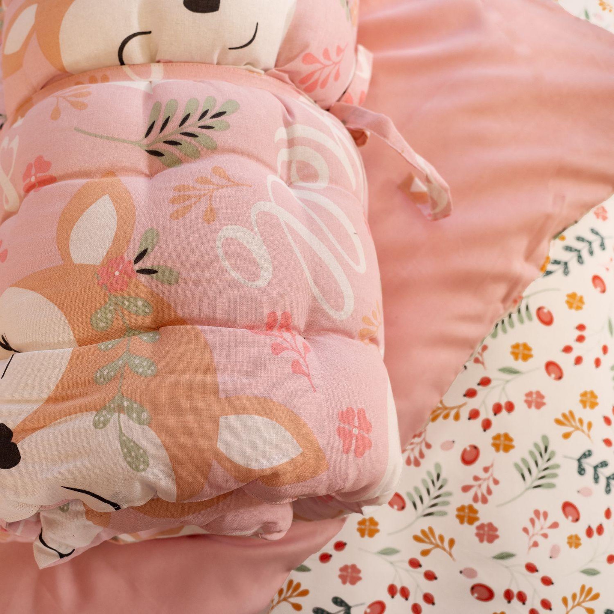 Voir la diapositive 4 : COTE DECO Matelas de sol enfant Renard - 100% coton 120 g/m² - 55 x 120 cm