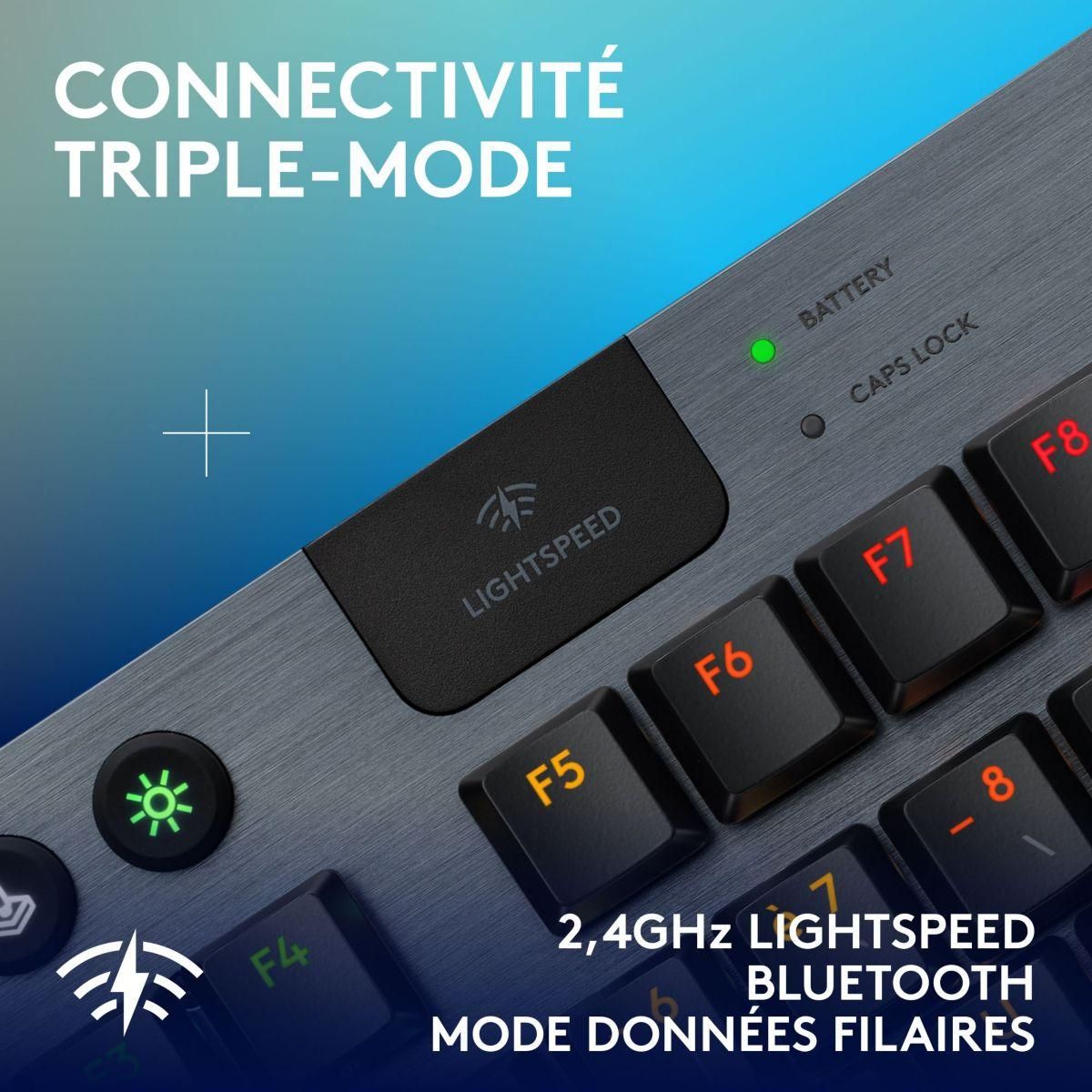 Logitech Clavier gamer sans fil G915 X Lightspeed TKL Linear Noir
