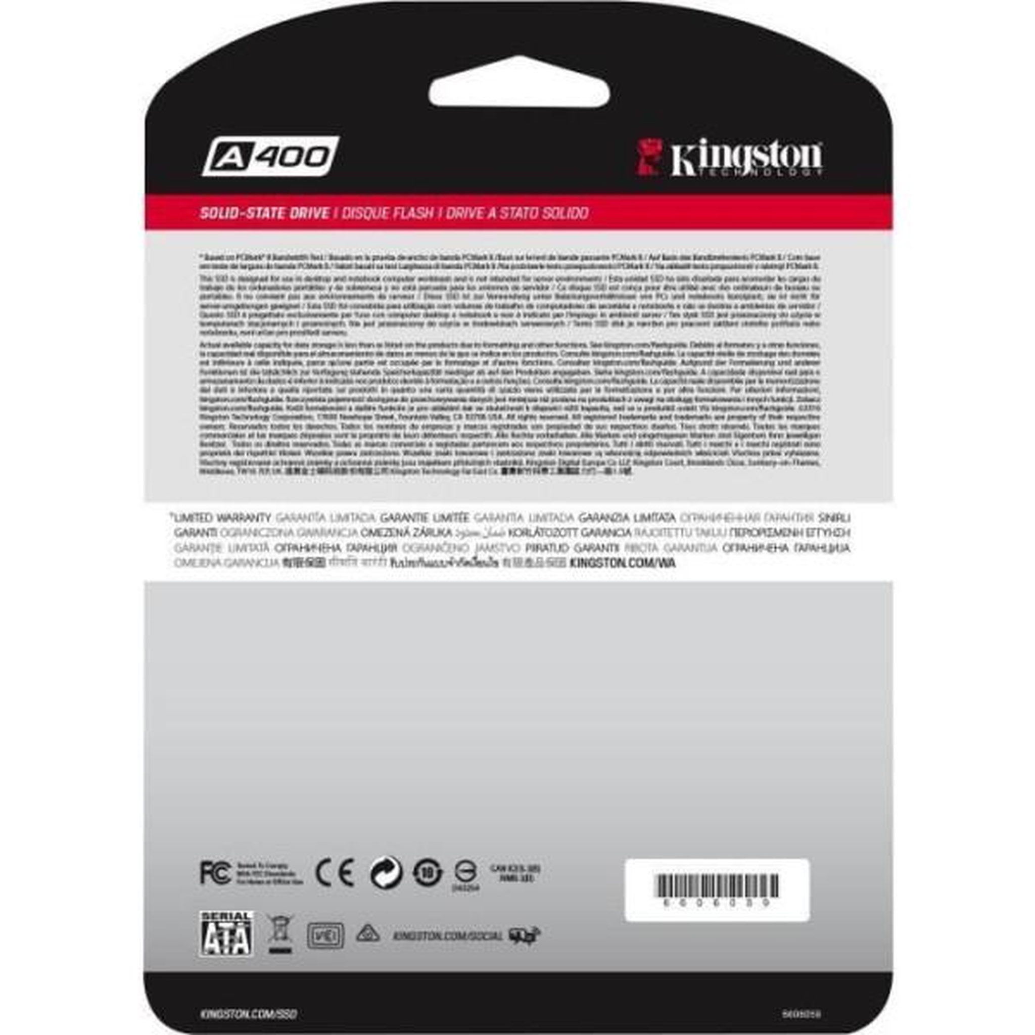 Voir la diapositive 6 : Kingston Disque SSD Interne Kingston A400 Series SATA 2.5 Rev 3.0 240 Go