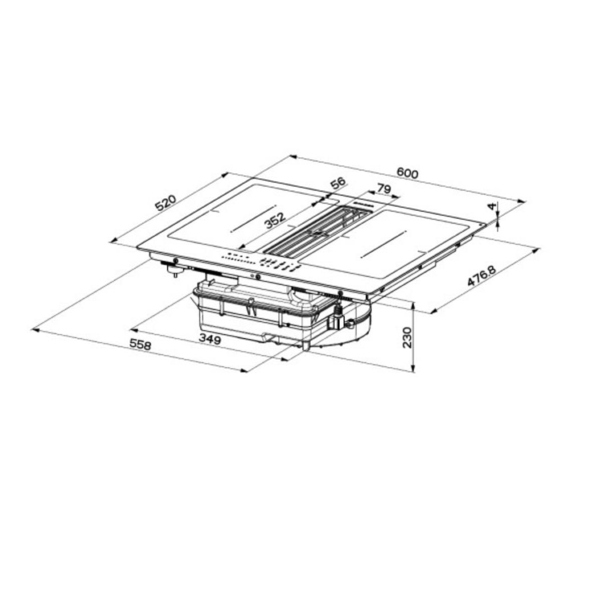 faber Table de cuisson aspirante induction 60cm 4 feux 7400w noir - 5906272