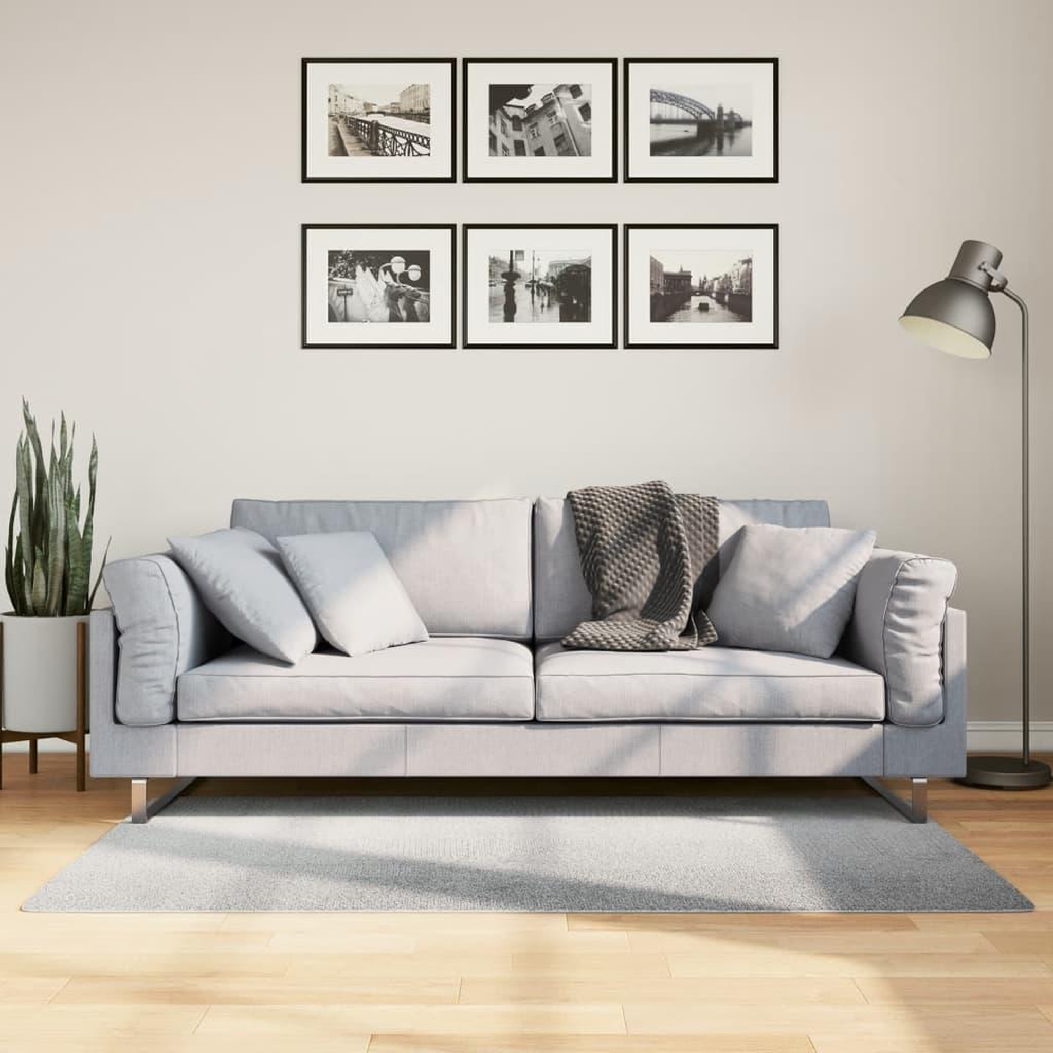 VIDAXL Tapis IZA poils courts style scandinave gris 80x150 cm