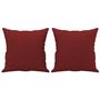 Voir la diapositive 2 : VIDAXL Coussins decoratifs lot de 2 Rouge bordeaux 40x40 cm Tissu