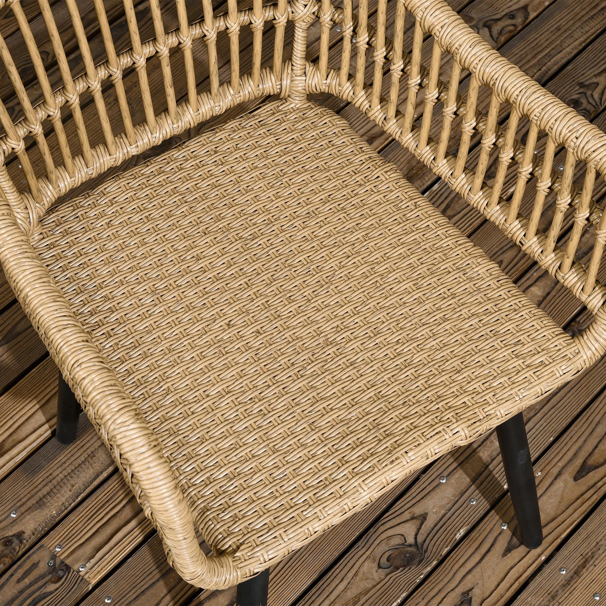Voir la diapositive 5 : OUTSUNNY Salon de jardin 6 places 7 pièces style bohème - 6 chaises, table à manger ovale - coussins inclus