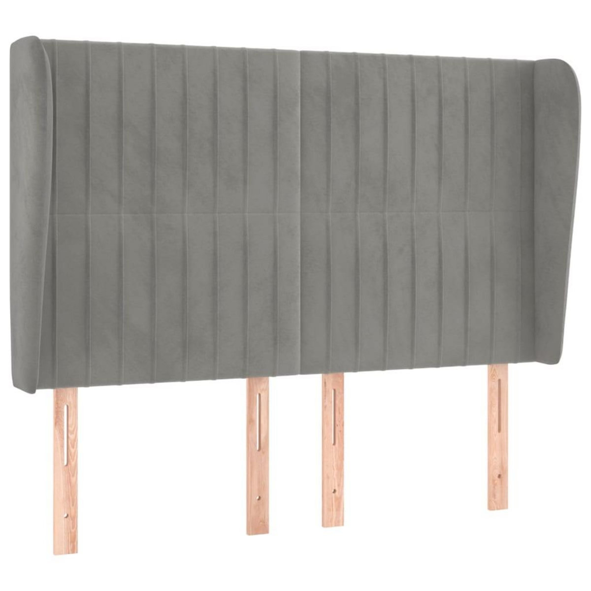 VIDAXL Tete de lit avec oreilles Gris clair 147x23x118/128 cm Velours