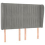 Voir la diapositive 2 : VIDAXL Tete de lit avec oreilles Gris clair 147x23x118/128 cm Velours