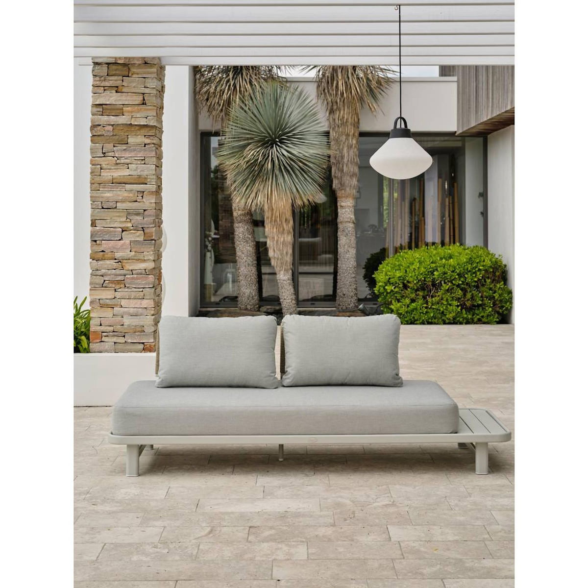 Paris Prix Salon de Jardin d'Angle 6 Places  Irun  225cm Gris