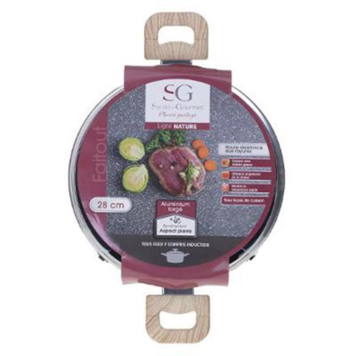 FIVE Faitout en Aluminium  Nature  28cm Gris