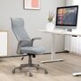 VINSETTO Fauteuil de bureau manager ergonomique pivotant 360° avec accoudoirs hauteur assise réglable tissu polyester gris
