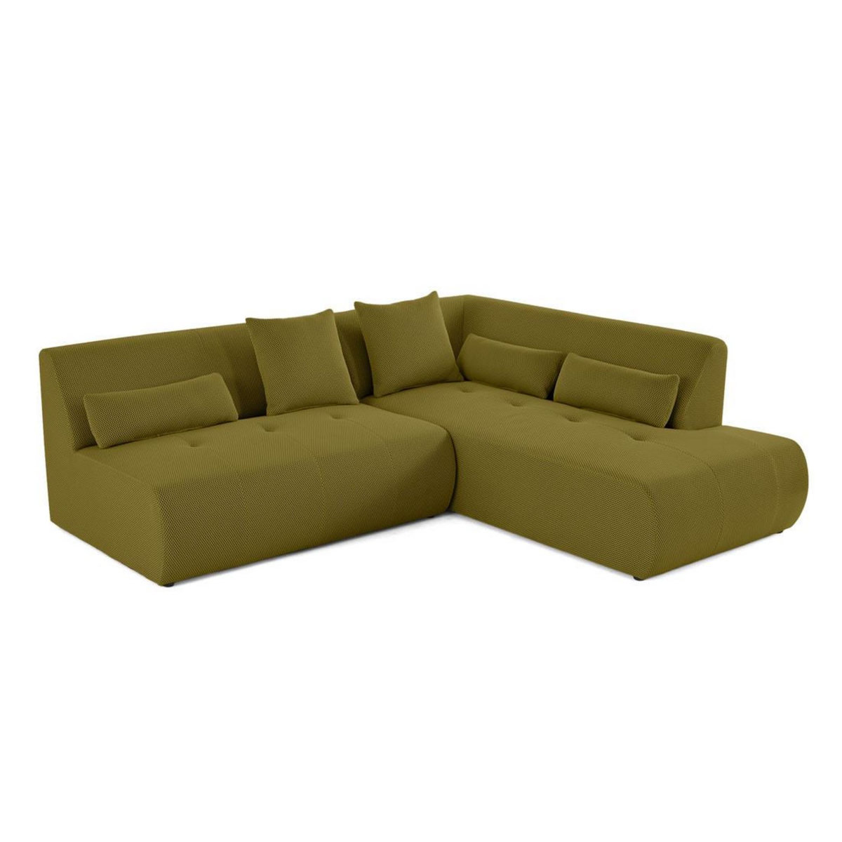 LISA DESIGN Onyx - canapé modulable d'angle droit 5 places - en tissu mailles 3d