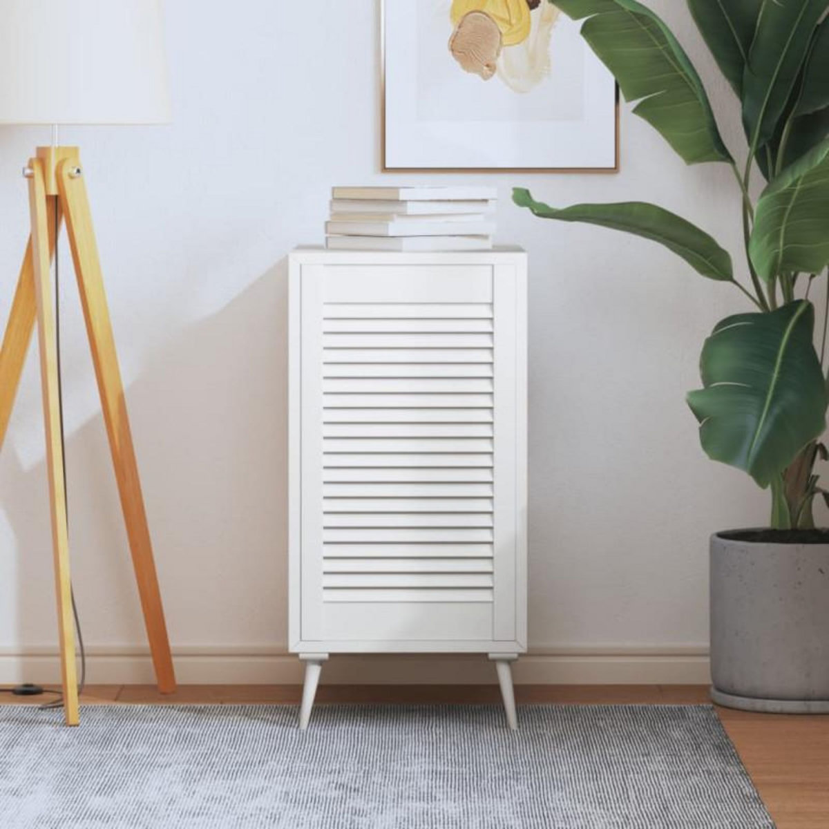 VIDAXL Porte à persiennes Bois de pin massif Blanc 69x39,4 cm