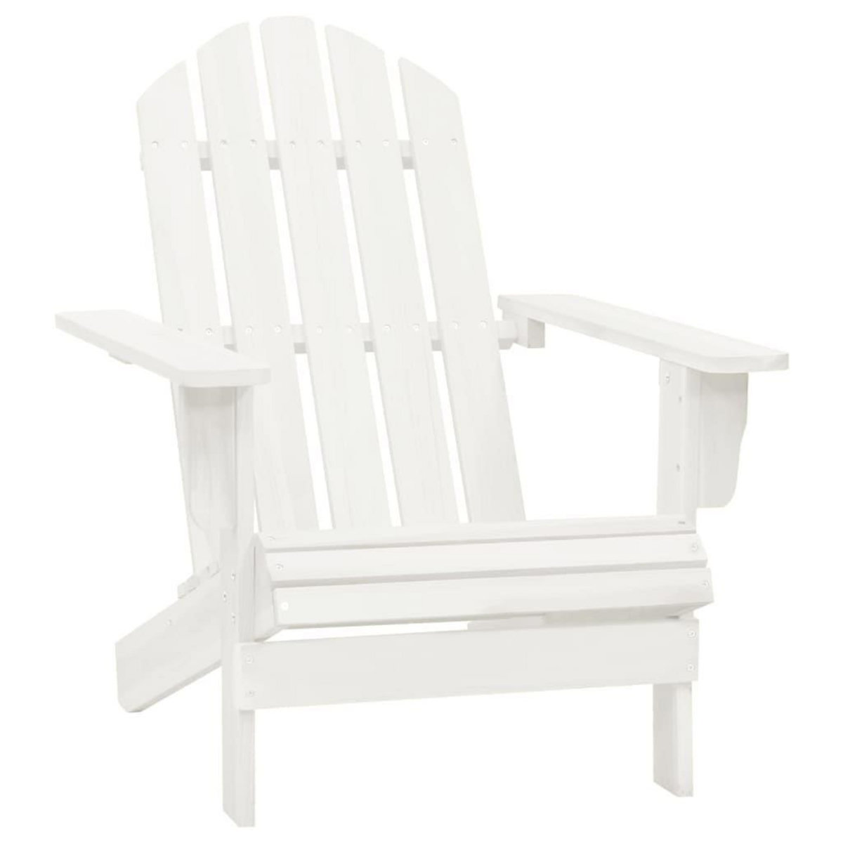 VIDAXL Chaise de jardin Adirondack avec table Bois de sapin Blanc