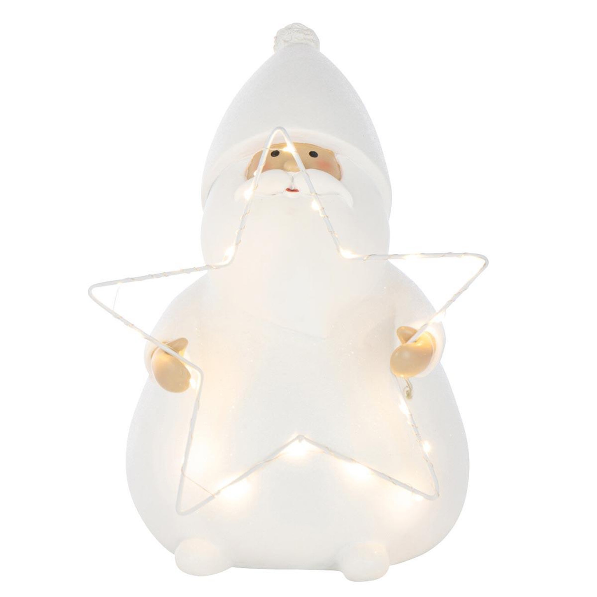 J-LINE Père-noël à led  étoile  32cm blanc