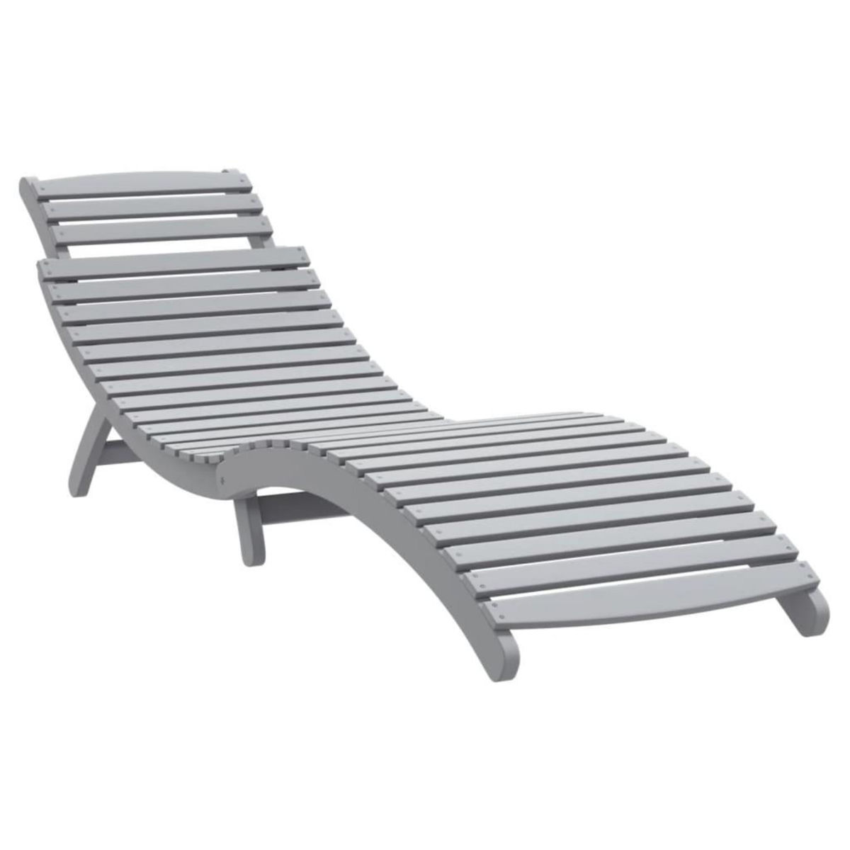 VIDAXL Chaises longues lot de 2 gris 184x55x64 cm bois massif acacia
