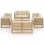 Voir la diapositive 2 : VIDAXL Salon de jardin 8 pcs avec coussins Bois de pin massif