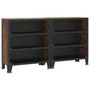 Voir la diapositive 2 : VIDAXL Armoires de rangement 2 pcs Marron 72x36x82 cm Metal et MDF