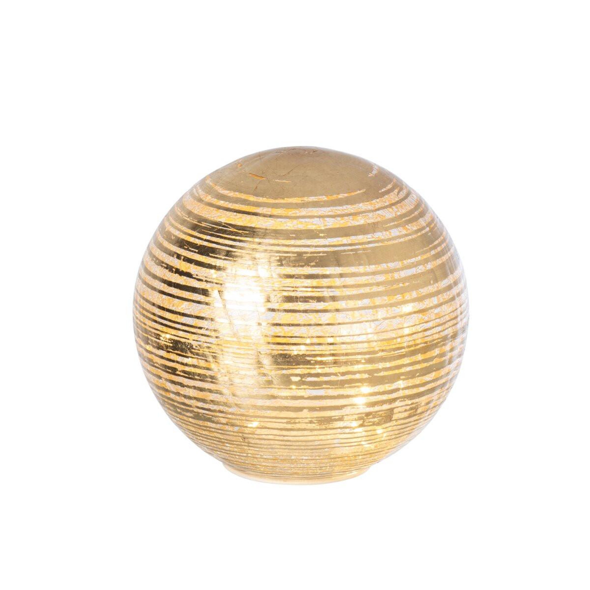 Voir la diapositive 2 : J-LINE Boule déco en verre  yann  20cm doré