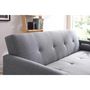 Voir la diapositive 6 : CONCEPT USINE Canapé convertible 3 places en tissu gris WOODEN