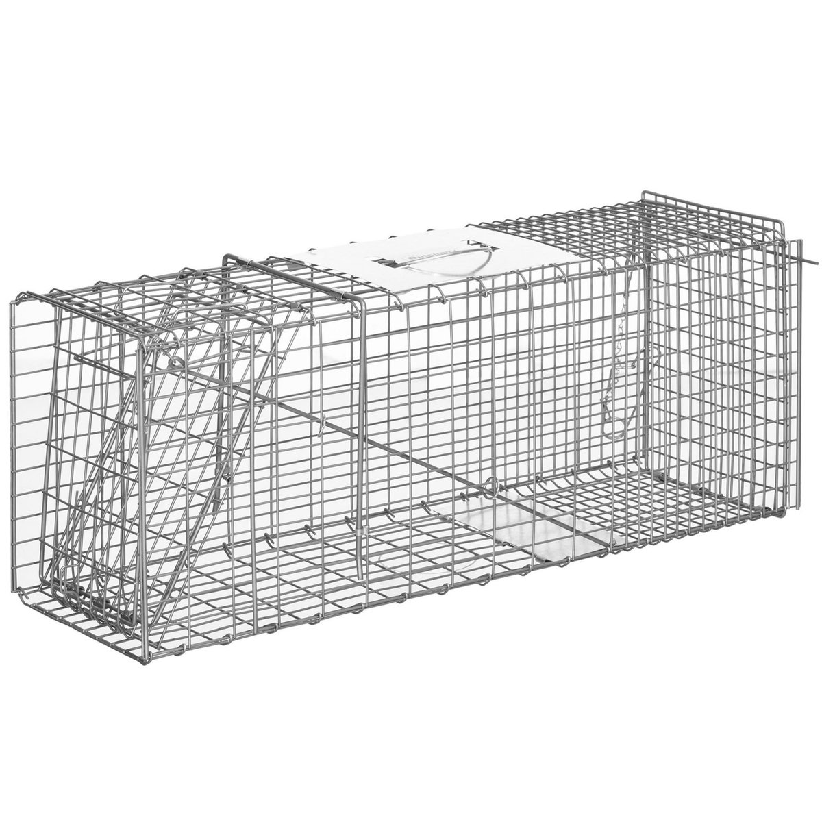 OUTSUNNY Piège de capture pliable pour petits animaux type lapin rat - 2 portes, poignée - dim. 81L x 26l x 34H cm - acier