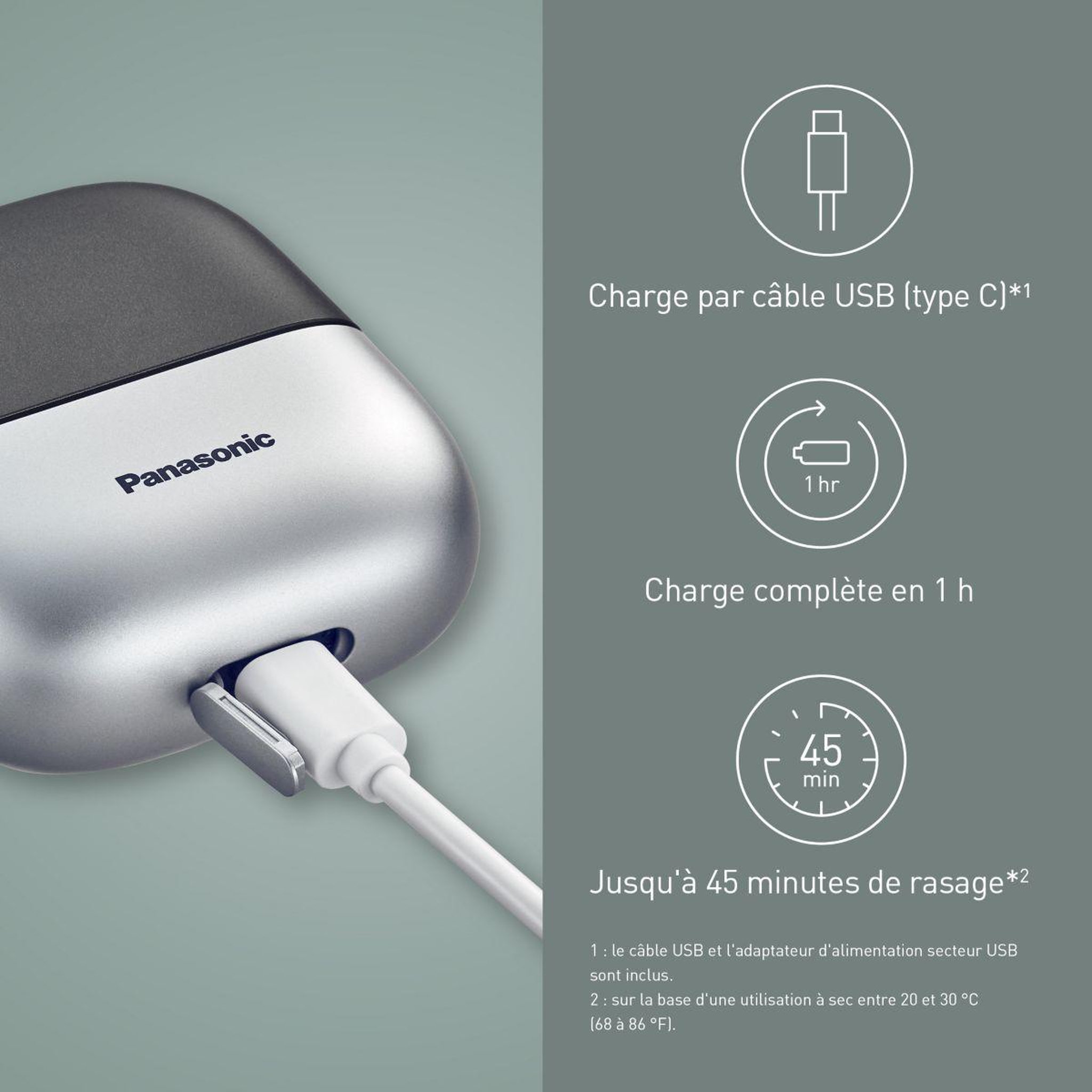 Voir la diapositive 5 : PANASONIC Rasoir électrique es-cm3bks503 3 lames