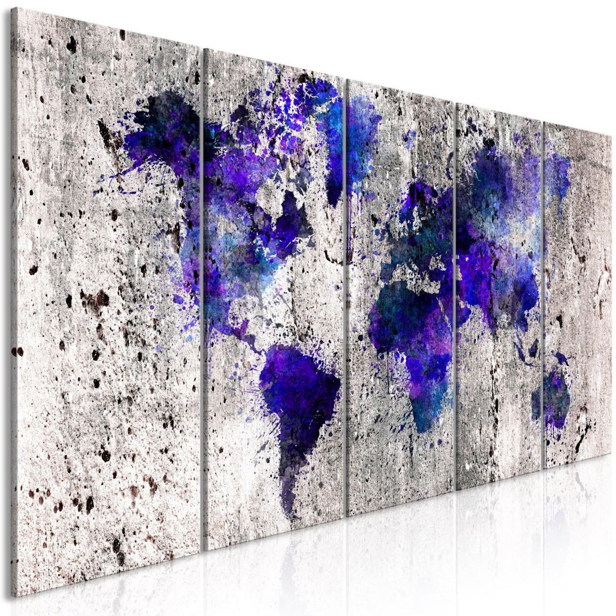 Paris Prix Tableau 5 Panneaux  World Map : Ink Blots Narrow