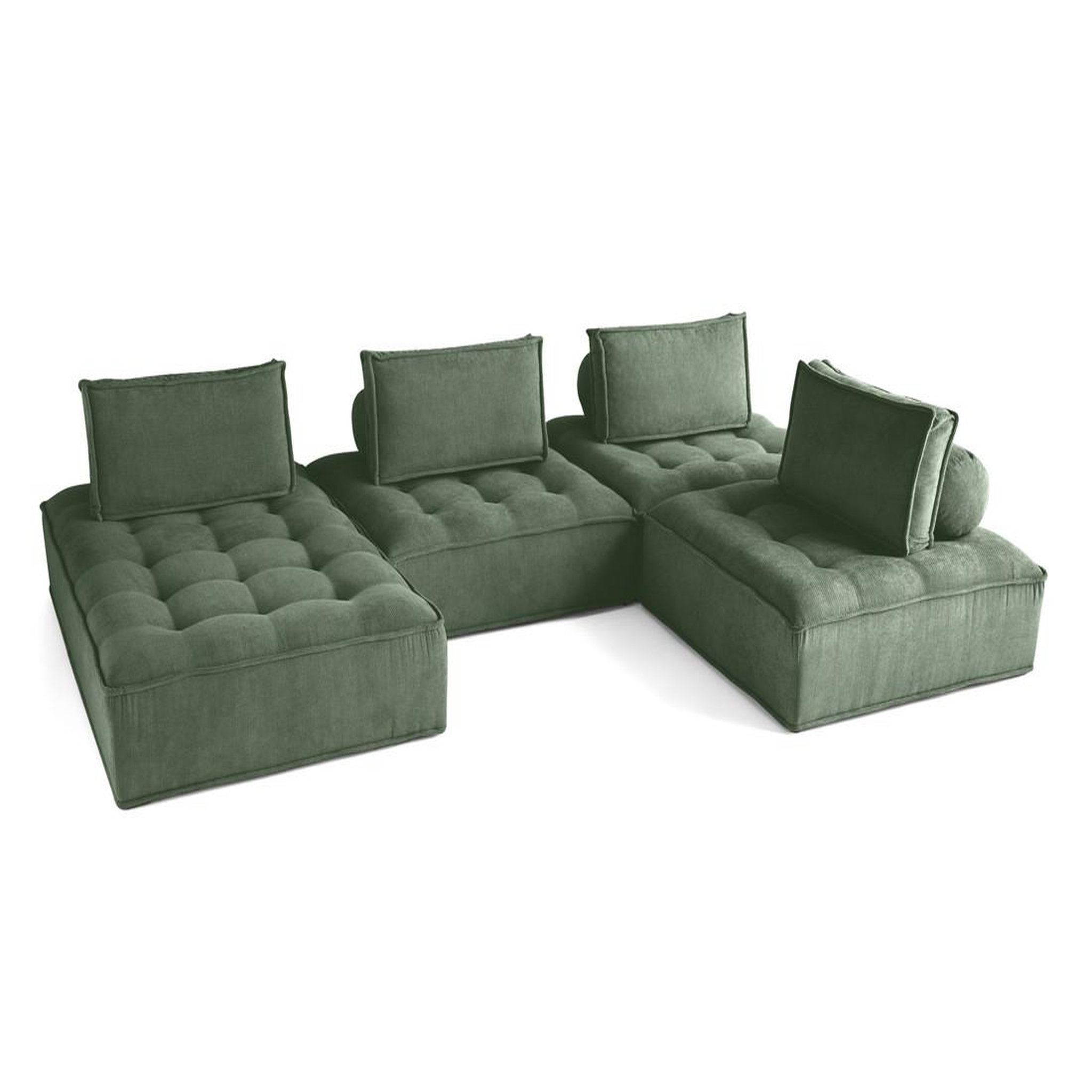 Voir la diapositive 3 : BEST MOBILIER Marisol - canapé panoramique modulable 7 places - velours texturé