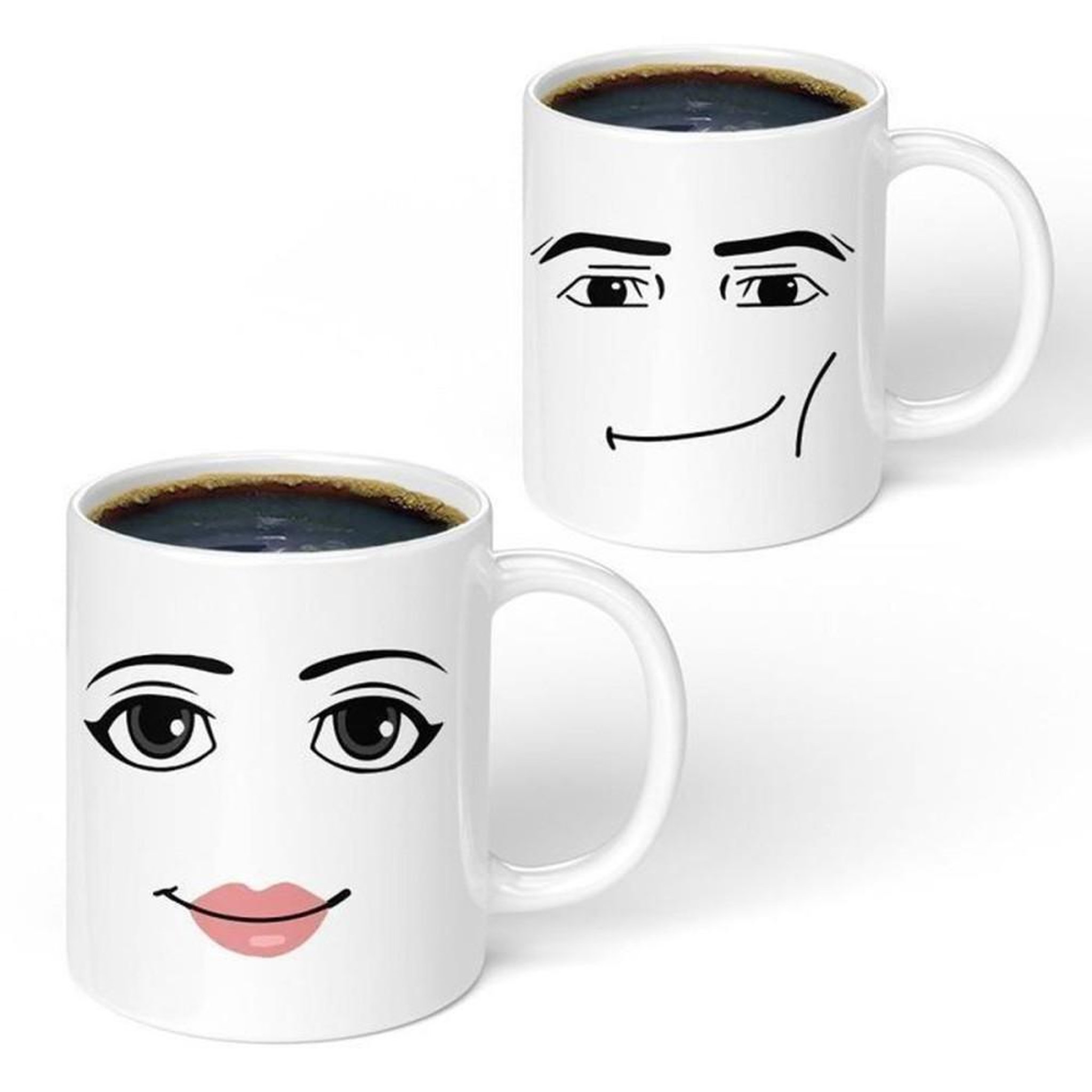 Voir la diapositive 5 : Tasse en céramique motif visage homme minimaliste 325 ml pour café, thé ou chocolat chaud