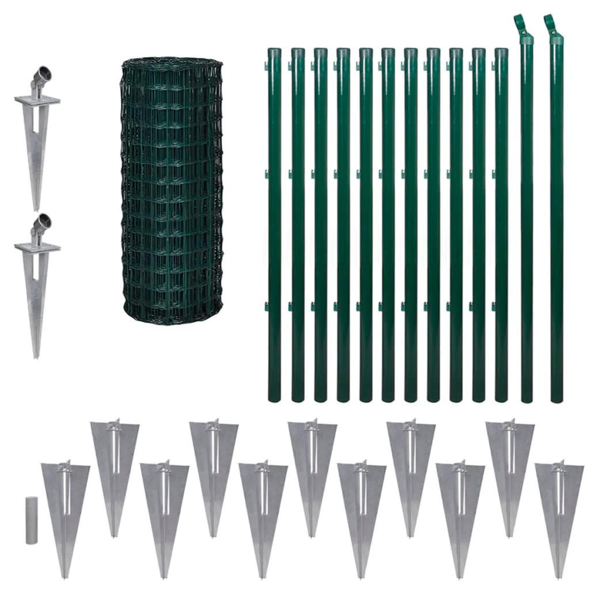 Voir la diapositive 2 : VIDAXL Cloture Euro Acier 25 x 1 m Vert