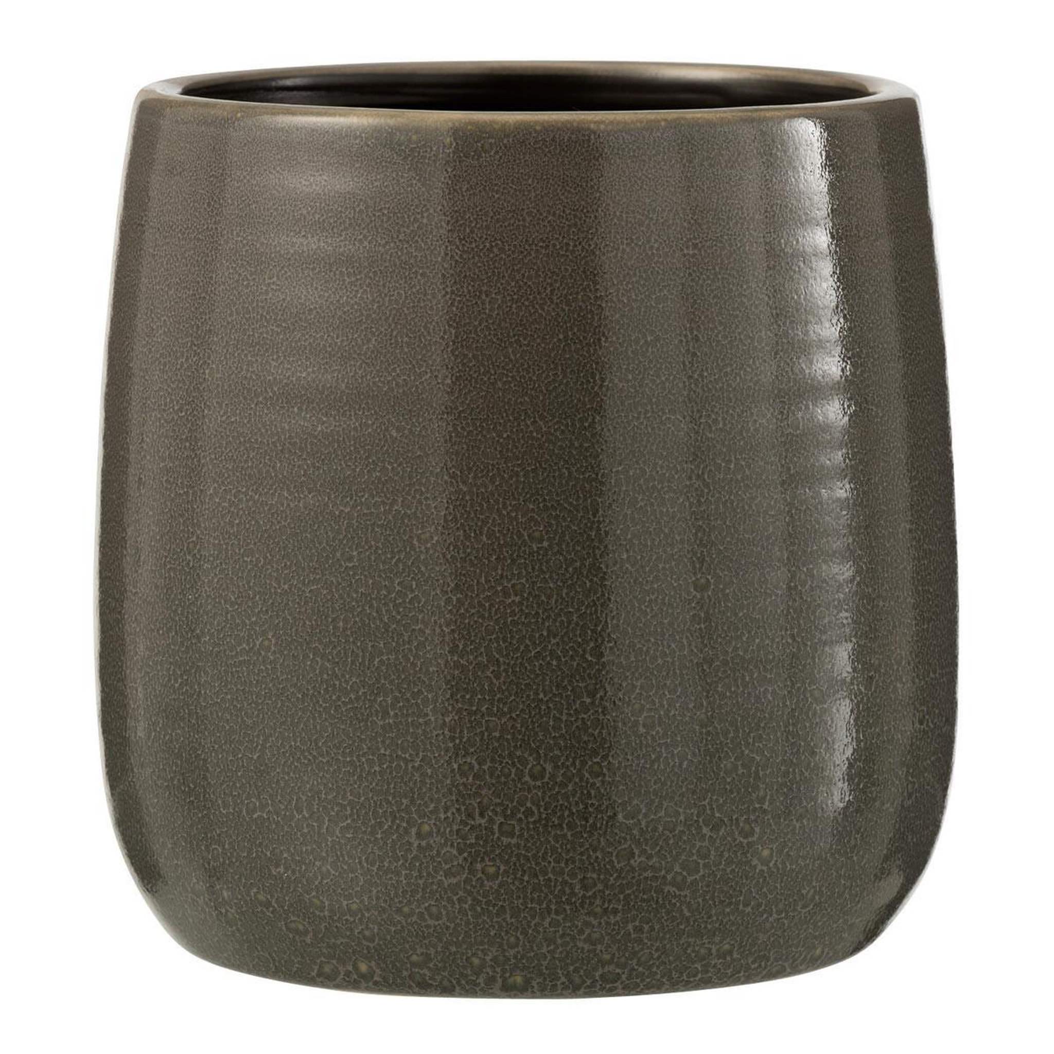 J-LINE Cache-Pot en Céramique  Uni  16cm Gris