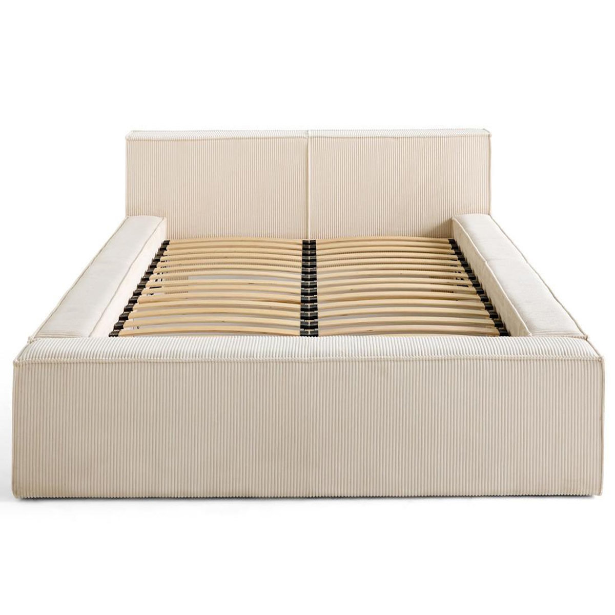 LISA DESIGN Stella - lit coffre - 140x190 cm - sommier inclus - en velours côtelé