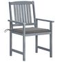 Voir la diapositive 2 : VIDAXL Chaises de jardin et coussins lot de 8 Bois acacia solide Gris