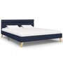 VIDAXL Cadre de lit avec LED Bleu Tissu 140 x 200 cm