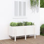 Voir la diapositive 1 : VIDAXL Lit sureleve de jardin blanc 121x50x57 cm bois de pin massif