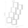 Voir la diapositive 6 : VIDAXL Etagere murale cube Blanc 90x15x119 cm Bois d'ingenierie