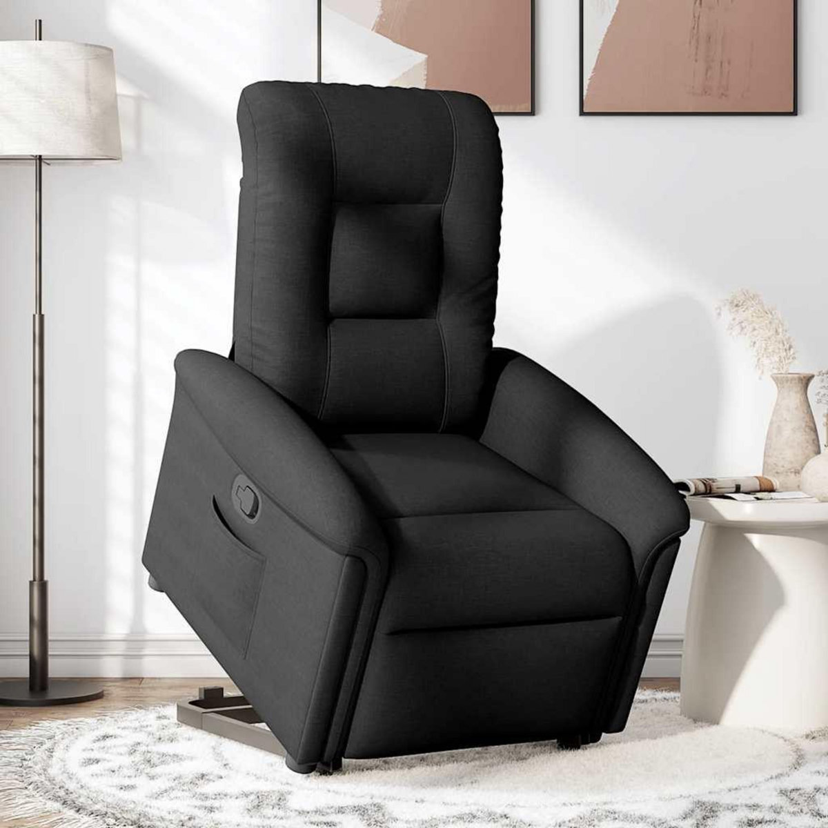 VIDAXL Fauteuil inclinable noir tissu