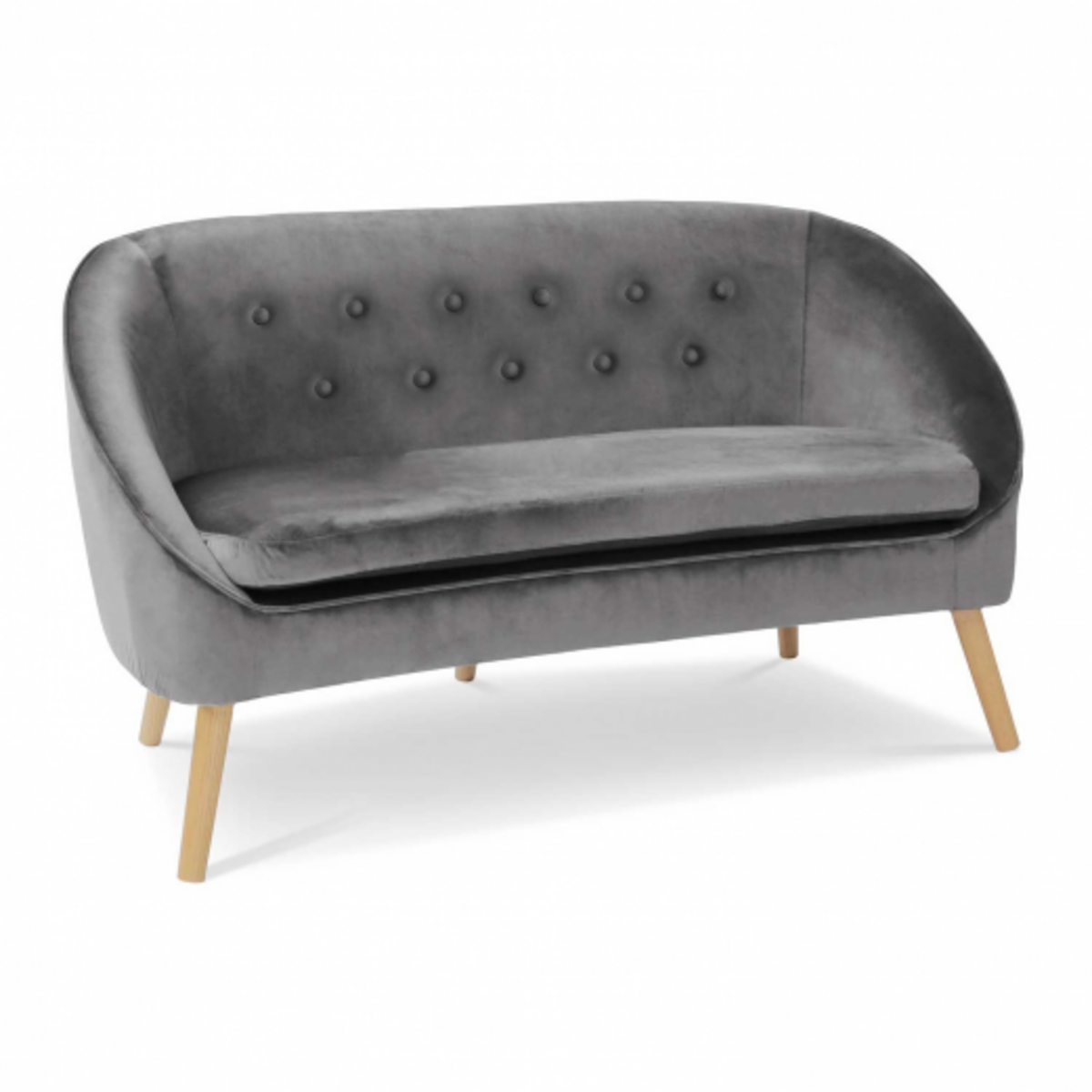 ID MARKET Canapé banquette en velours SONIA gris