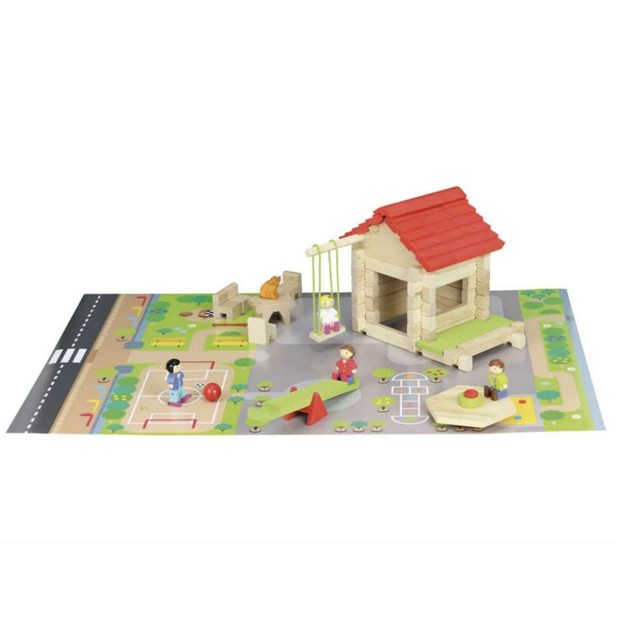 JeuJura Ma petite école en bois : 77 pièces