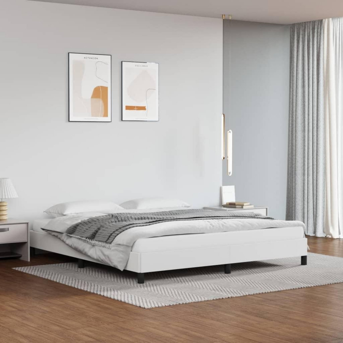 VIDAXL Cadre de lit sans matelas blanc 180x200 cm similicuir