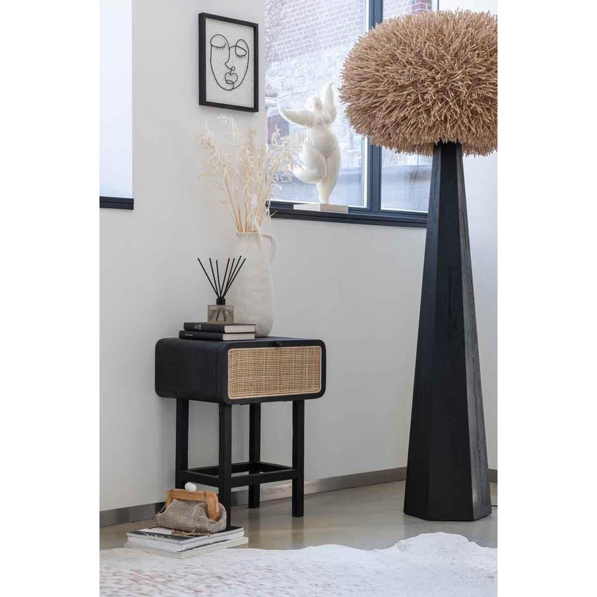Voir la diapositive 2 : J-LINE Vase design en céramique  cruche  35cm beige