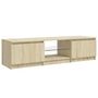 Voir la diapositive 3 : VIDAXL Meuble TV avec lumieres LED chene sonoma 140x40x35,5 cm