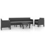 Voir la diapositive 2 : VIDAXL Salon de jardin 4 pcs avec coussins PP Rotin Anthracite