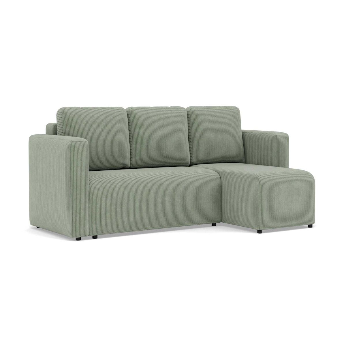 BEST MOBILIER Canopy - canapé d'angle réversible 4 places convertible avec coffre en velours côtelé