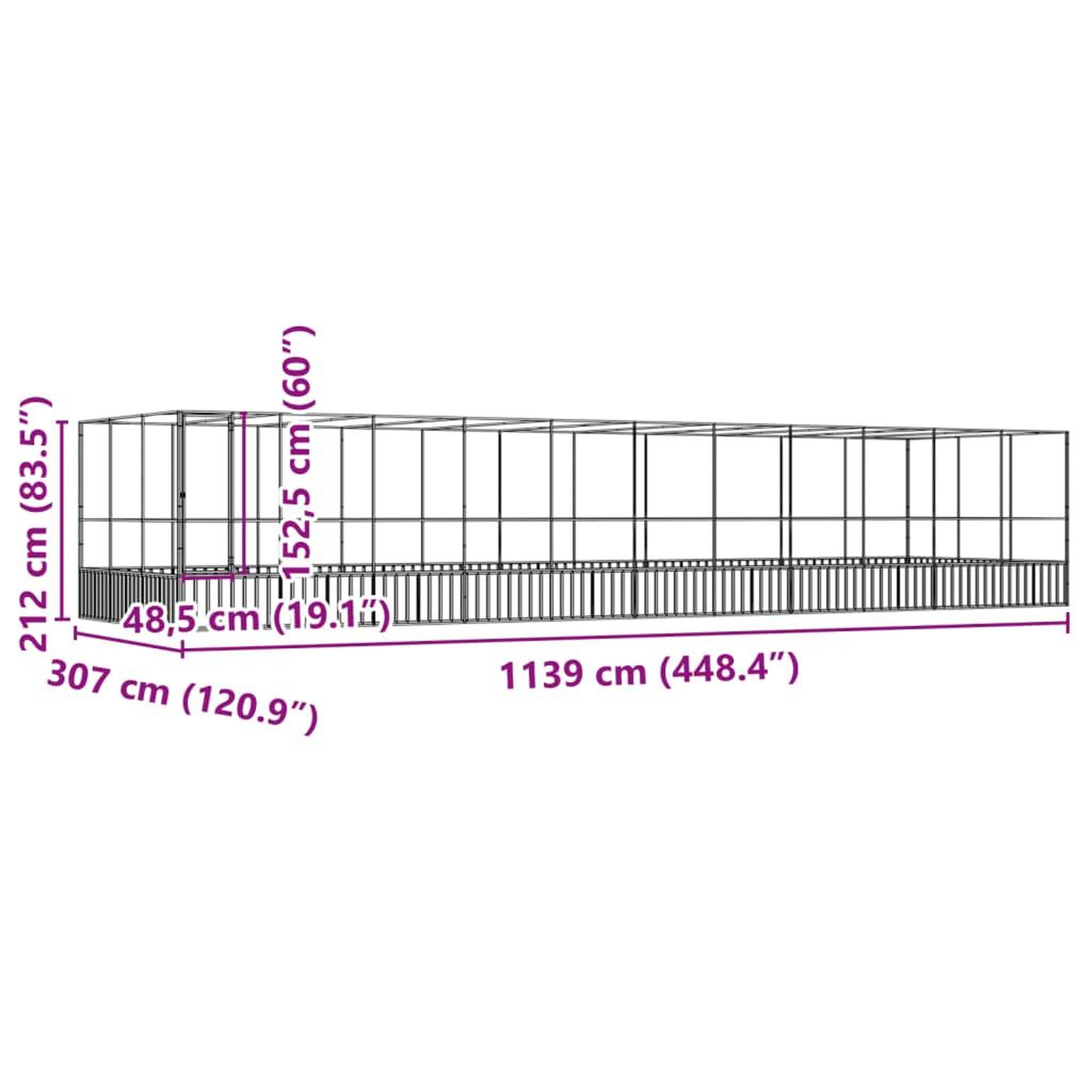 Voir la diapositive 6 : VIDAXL Voliere avec extension argente 1139x307x212 cm acier