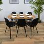 Voir la diapositive 6 : TOILINUX Table extensible ovale pour 4 à 6 personnes effet bois - L.120 à 160cm